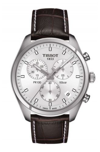 Tissot PR 100 Chronograph Quartz 41 Stainless Steel / Silver / Strap
